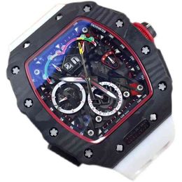 Watches Wristwatch Luxury Richa Milles Designer Carbon Fibre Men's Automatic Mechanical Watch Calendar Big Personality Tape Fashion Luminous YJN6