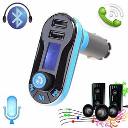 Screen vehicle Dual USB Car Charger Adapter Car Kit Bluetooth Converter MP3 Player FM Transmitter Support