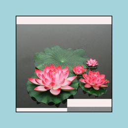 Other Home Decor Decor Garden Artificial Lotus Flower Simation Floating Water Plants Pool Decorations Supplies Drop Delivery 2021 Soifp