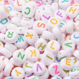 100pcs/lot Diy Loose Bead for Jewellery Bracelets Necklace Making Accessiroes Crafts Acrylic Letter Alphabet Beads White Colour