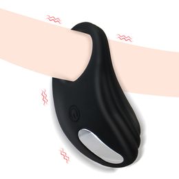 OLO sexy Toys for Men Male 7 Modes Cock Ring Vibrator Delay Ejaculation Chastity Products Silicone Vibrating Penis