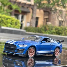 High Simulation Supercar Ford Mustang Shelby GT500 Car Model Alloy Pull Back Kid Toy Car 4 Open Door Children's Gifts 220707