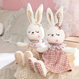 Cute soft cute skirt rabbit doll birthday gift little white rabbits rag girl appease dolls