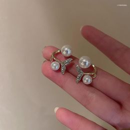 Stud Simple Gold Pearl Earrings For Woman Korean Fashion Jewellery Wedding Girl's Sweet AccessoriesStud Odet22 Farl22