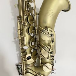 Retro tenor saxophone model X5 BB tune professional playing instrument antique copper frosted double-rib reinforced with luggage