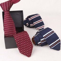 Bow Ties Sitonjwly 7cm Knitted Neckties For Mens Multi-Colored Long Knit Gentlemen Business Necktie Neckwear Custom LogoBow