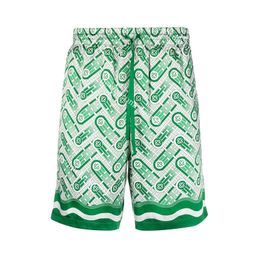 Casablanca hochwertige Tischtennis-Männer 22SS neue Kordelzug-Seidenshorts Sommer Hawaii-Sets Hemden