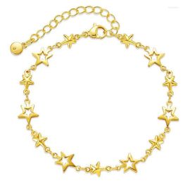 Link Chain Star Niche Design Gold-plated White Sweet Bracelet High-end Creative Jewellery That Can Be Extended And Adjusted Kent22