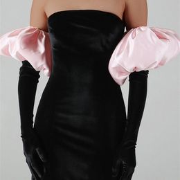 Weird Pus Strapless Velvet Dress Elastic Bodycon With Clouds Gloves Birthday Vacation Party French Romantics Streetwear 220509