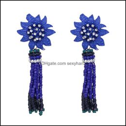 Dangle Chandelier Earrings Jewellery Fashion Fringe For Women Vintage Bohemia Beads Long Tassel Brincos Pendientes Drop Delivery 2021 J23Og