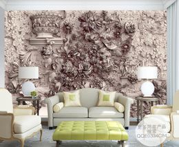 luxury high end 3D wallpaper mural relief stereoscopic wallpapers for walls coffee Living room bedroom HD printing photo murals decoration TV backdrop