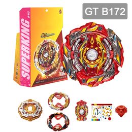 Beyblades Burst Spinning Toys with Sparking Launcher Super King 2 in 1 GT Series Metal Fusion B-172 Alloy World Giant Kids Gift 220505