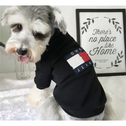 Dog puppy hoodie fashion TM clothing clothes for pet black Y200328