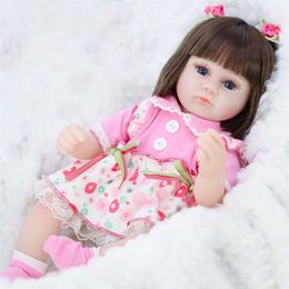 42CM Baby Reborn Doll Toys For Girls Sleeping Accompany Realistic Lifelike Soft Toddler Bebe Birthday Present Gifts 220505