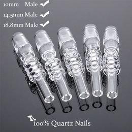 10mm 14mm 18mm Male Joint Straight Quartz Nails Smoking Accessories For Hookahs Mini Nectar Collector Banger Nail Quartz Tips GQB19