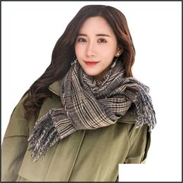 Shawls Scarves Wraps Hats Gloves Fashion Accessories Fringed Shawl Scarf New Womens In Autumn And Winter Korean Version Of The Large Plai