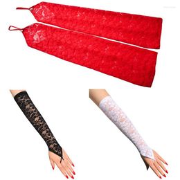 Knee Pads Elbow & 1Pairs Sexy Dress Party Lace Glove Women Solid Floral Print Fingerless Gloves Stretch Arm Summer Sunscreen MittensElbow