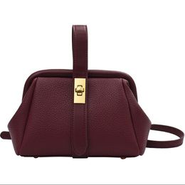 Elegant Women Brown Red Leather Shoulder Bags Female Crossbody Bags Designer Ladies High Quality Small Handbags