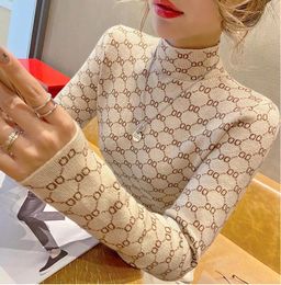 Top Quality 22GG Women's Knitted Sweater O-Neck Sweatshirts with Letters for Women Hip Hop Hoodies Black White Coats Tee Tops