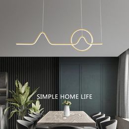 Pendant Lamps Minimalism LED Line Lights Lighting Nordic Coffee Store Bar Decorative Lamp Dinning Room Kitchen HangingPendant