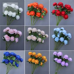 home Artificial Silk Peony Flowers Bouquets 3 Heads Core Spun Peonys Wedding Home Decoration Flower Bouquet ZC1044