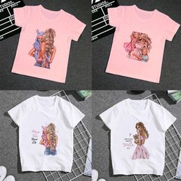 T-shirts Short Sleeve Girls Clothes Super Mom Baby Printing Sweet Little Girl T-shirt Crew Neck Kids T Shirt For Boys Casual Boy ShirtsT-shi