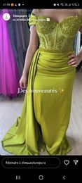 Sexy Plus Size Mermaid Evening Dresses Off Shoulder Long Sleeves High Side Split Sweep Train Formal Prom Gowns Custom Made