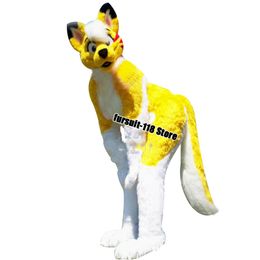 Medium and Long Fur All-in-one Husky Fox Mascot Costume Walking Halloween Suit Party Role-playing Cartoon Props Fursuit #011