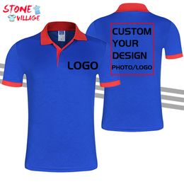 Custom Men Summer Polo Shirts Print Business Casual Style Short Sleeve Fashion Colour Matching Polo Shirt Tee Shirt Men 220608