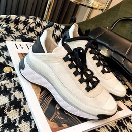 Dress Shoes Small Fragrance New Leather Casual Sports Shoe for Women Tide Breathable Lacing Thick Bottom Height Dad Footwear for Women