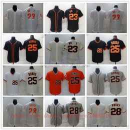 Movie College Baseball Wears Jerseys Stitched 23 KrisBryant 25 BarryBonds 28 BusterPosey Slap All Stitched Number Name Away Breathable Sport Sale High Quality
