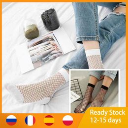 Sports Socks Anti Hook Wire Ankle Transparent Casual Fashion Women Hollow Net Silk Thread Able Mesh Black
