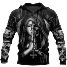 Men's Hoodies Sweatshirts 3D Printed Skull Graphics Hoodie Tops Fashion Unisex Sweatshirt Spring Hip Hop Streetwear Oversized Casual Clothing 230206