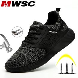 MWSC Safety Work Shoes For Men Antismashing Steel Toe Work Boots Shoes Indestructible Protective Boots Male Safety Sneakers Men Y200915