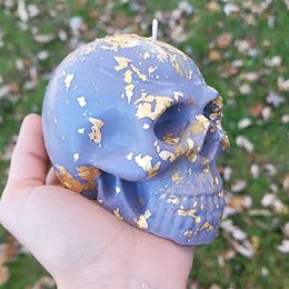 DIY Aroma Skull Head Candle for Making Plaster Soap Halloween Ornament Silicone Molds Handmade Gift Home Decor Crafts 220629