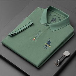 Top Grade 100% Cotton Polo Shirts For Men Embroidered Golf Tees Summer Arrival Business Casual Designer Clothes 220621