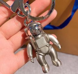 face beads Australia - Keychains Lvss 3D stereo astronaut Viutonity space robot letters fashion metal key chain pendant accessories original packaging