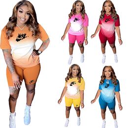 Designer Tracksuits Outfits Jogging 2 Piece Set Sportswear Sweatshit Letter Print Short Sleeve Wholesale Women Clothing Good Quality K260