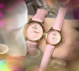 Crime Popular Couple Women Men Watch 39mm 32mm Luxury Fashion Women Genuine Leather Band Quartz Movement Clock Leisure Wristwatch Gifts