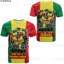 Senegal Custom Name And Number Fans Soccer Football 3D Printed High Quality T-shirt Summer Round Neck Men Female Casual Top-9 220619
