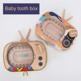 Baby Wood Teeth Box Organizer Milk Teeth English Deciduou Storage Save Collect baby tooth box Milk Teeth For Growth Souvenir LJ201215
