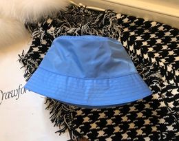 Blue Nylon Bucket Hat Women Men Fashion Hats for Holiday Wide Brim Garden Hat
