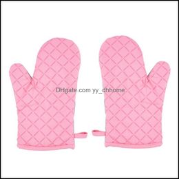 Oven Mitts Bakeware Kitchen Dining Bar Home Garden 2Pcs Kitchen Heat Resistant Microwave Micooking And Baking For Restaurant Drop Deliver