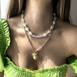 Coração dragão charme pérola frisada colar colar choker cadeia para mulheres aesthetic y2k novo moda acessórios de jóias mamães presentes de aniversário para senhoras