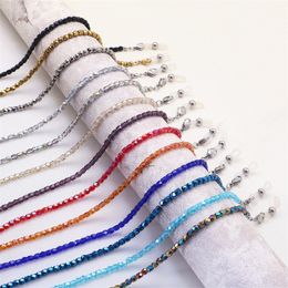 15 Colors Crystal Colored Beaded Glasses Chains For Women Face Mask Lanyard Anti Slip Reading Eyeglass Sunglasses Strap Cord W220422