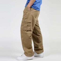Men's Pants Men Cotton Cargo Spring Summer Large Loose Thin Plus Size Overalls Workwear Trousers With Pocket Big 6XLMen's