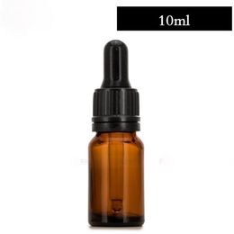 the tamper UK - Whole USA UK 10ml Brown Glass Dropper Bottles Refillable Empty Glass Liquid Bottles With Tamper Evident Cap For Aromatherapy P1937