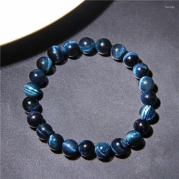 Beaded Strands Blue Tiger Eye Bracelet Man Women Prayer Buddha Jewelry Natural Stone Round Beads Bracelets Men Healing Health Handmade Bang