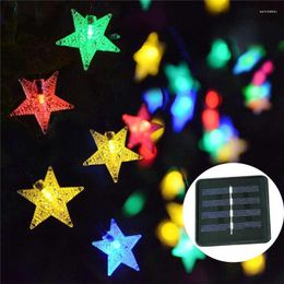 Strings LED Solar Star String Lights Outdoor Waterproof Garland Twinkle Fairy Christmas Party Home Wedding Garden DecorationLED