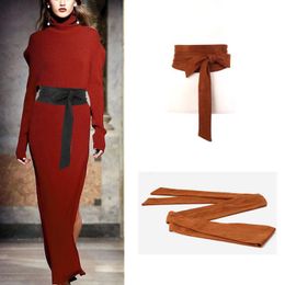 Belts Soft Wide Belt For Women Suede Waist Seal Flannelette Tie Sweater Dress Coat Windbreaker Decorative Knot Girdle